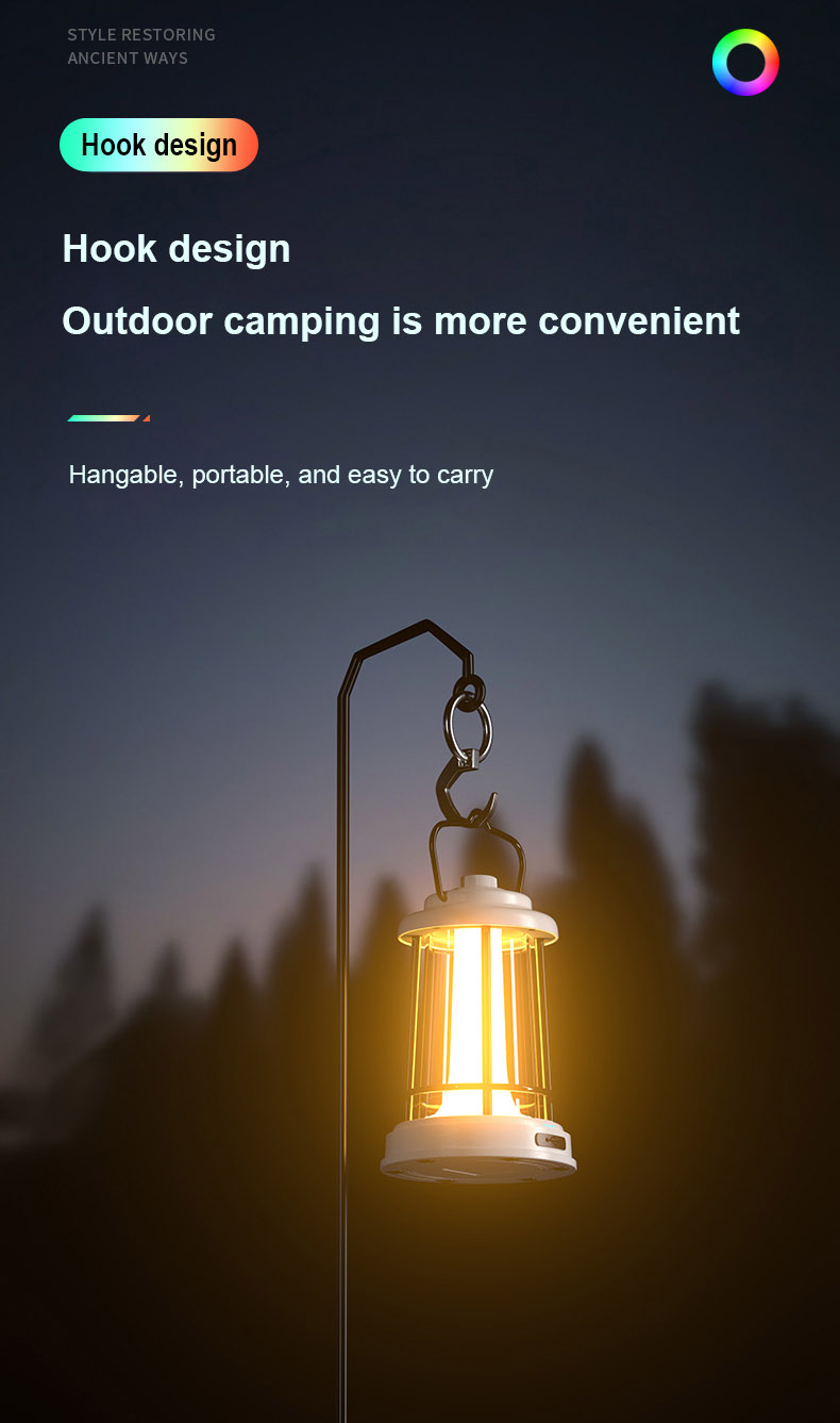 Retro Camping Lantern - versatile outdoor lighting for camping road trips and home use